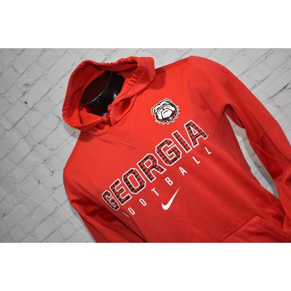 Nike UGA Hoodie Mens Size Medium University Georgia Bulldogs Bulldogs Dawgs Red - Picture 1 of 7